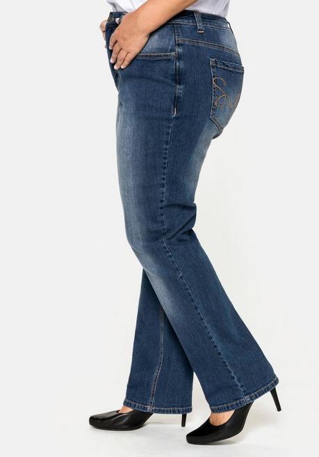 sheego Gerade Jeans mit Shaping-Einsatz - blue Denim sheego im Angebot
