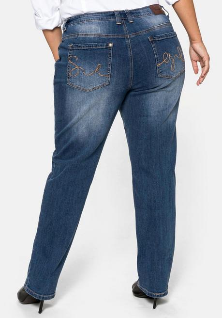 sheego Gerade Jeans mit Shaping-Einsatz - blue Denim sheego im Angebot