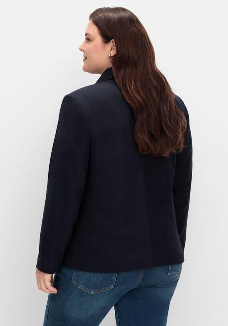 sheego Kurze, gefütterte Cabanjacke mit Wollanteil - tiefblau sheego Schlussverkauf