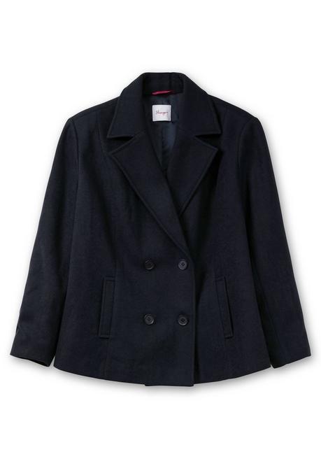 sheego Kurze, gefütterte Cabanjacke mit Wollanteil - tiefblau sheego Schlussverkauf