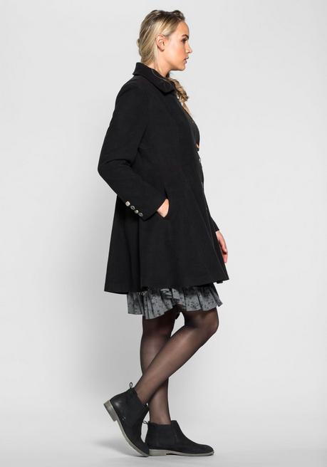 sheego by Joe Browns Kurzmantel im asymmetrischen Schnitt - schwarz sheego Fabrikverkauf