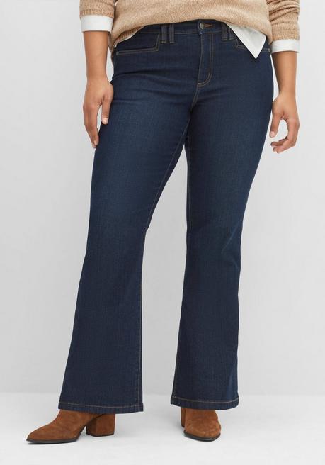sheego Bootcut-Jeans mit Kontrastnähten - dark blue Denim sheego Blitzverkäufe