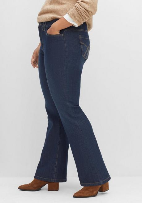 sheego Bootcut-Jeans mit Kontrastnähten - dark blue Denim sheego Blitzverkäufe