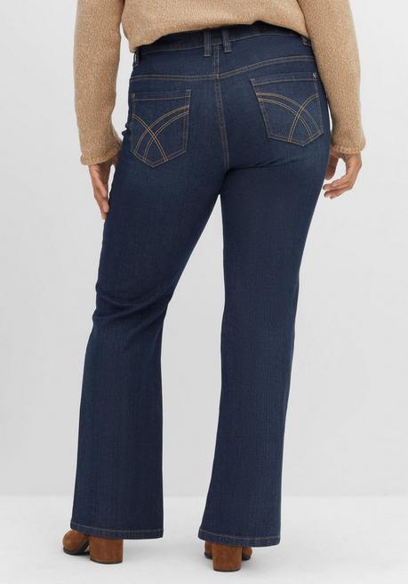 sheego Bootcut-Jeans mit Kontrastnähten - dark blue Denim sheego Blitzverkäufe