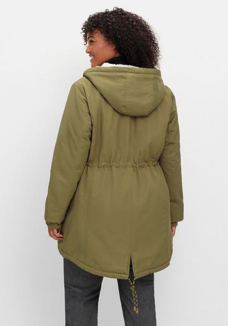 sheego Wattierte Jacke im Parka-Stil mit kuscheliger Kapuze - oliv sheego Kostenloser Versand