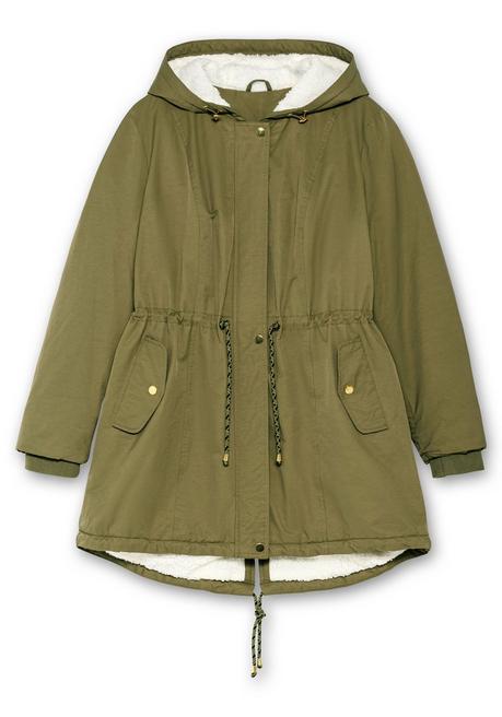 sheego Wattierte Jacke im Parka-Stil mit kuscheliger Kapuze - oliv sheego Kostenloser Versand