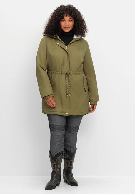 sheego Wattierte Jacke im Parka-Stil mit kuscheliger Kapuze - oliv sheego Kostenloser Versand