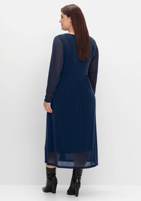 sheego Abendkleid mit Mesh und Effektgarn - saphir sheego Rabatt