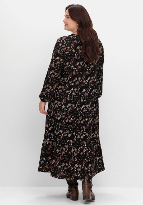 sheego Gestuftes Maxikleid mit Alloverprint - schwarz bedruckt sheego Begrenztes Angebot