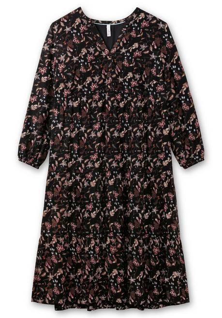 sheego Gestuftes Maxikleid mit Alloverprint - schwarz bedruckt sheego Begrenztes Angebot