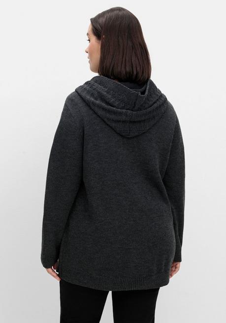 sheego by Joe Browns Cardigan mit Kapuze und Knopfverschluss - anthrazit sheego Exklusivangebot