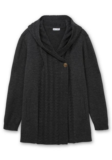 sheego by Joe Browns Cardigan mit Kapuze und Knopfverschluss - anthrazit sheego Exklusivangebot