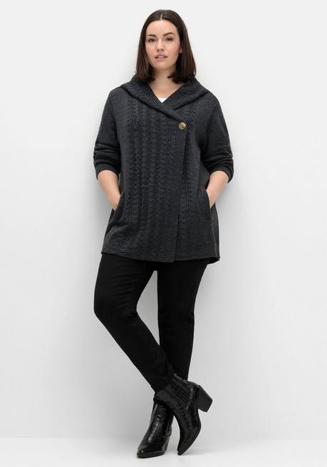 sheego by Joe Browns Cardigan mit Kapuze und Knopfverschluss - anthrazit sheego Exklusivangebot