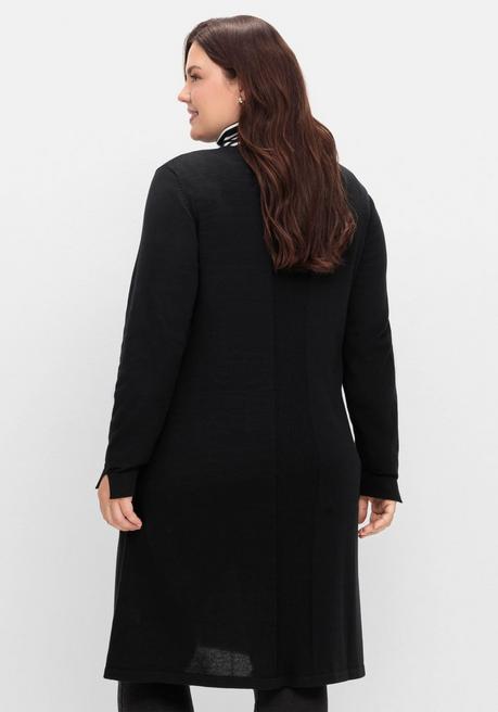 sheego Longpullover in A-Linie, mit langem Schlitz vorn - schwarz sheego Cyber Monday