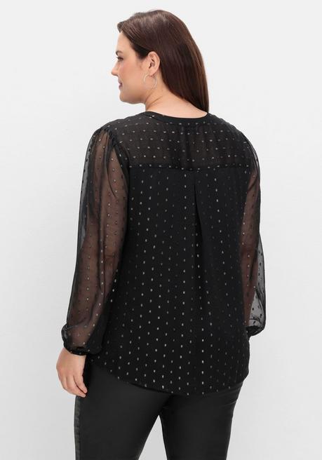 sheego by Joe Browns Chiffonbluse mit eingewebten Glanzfäden - schwarz gemustert sheego Valentinstagsangebot