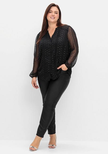 sheego by Joe Browns Chiffonbluse mit eingewebten Glanzfäden - schwarz gemustert sheego Valentinstagsangebot
