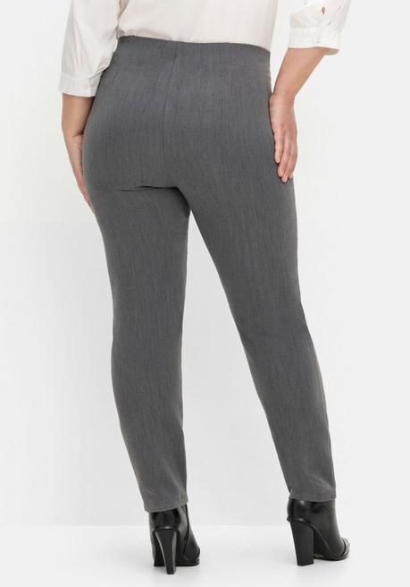 sheego Schmale Hose mit Schlupfbund, in melierter Optik - anthrazit meliert sheego Blitzangebot