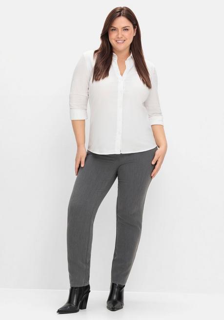 sheego Schmale Hose mit Schlupfbund, in melierter Optik - anthrazit meliert sheego Blitzangebot