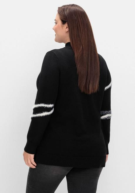 sheego Pullover mit Intarsienmuster aus Flauschgarn - schwarz gemustert sheego Bestseller
