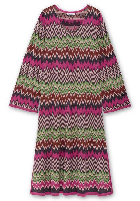 sheego by Joe Browns Wadenlanges Strickkleid im Zickzack-Muster - beere gemustert sheego Kauf eins, bekomm eins gratis