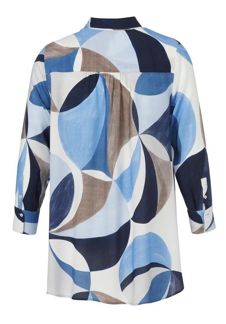 VIA APPIA DUE Hemdbluse mit grafischem Alloverprint - indigo gemustert sheego Riesige Ersparnisse