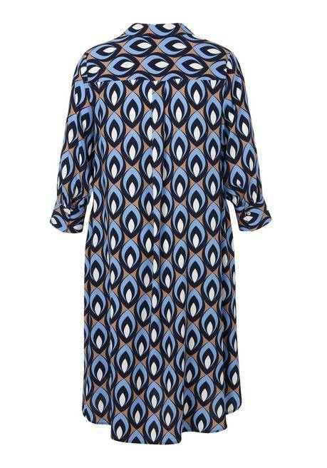 VIA APPIA DUE Midikleid mit Hemdkragen und 3/4-Ärmeln - indigo gemustert sheego Tiefpreis