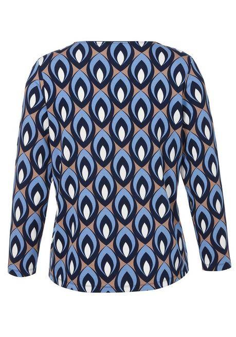 VIA APPIA DUE Bedrucktes Langarmshirt mit Rundhalsausschnitt - indigo gemustert sheego Super Sparpreis