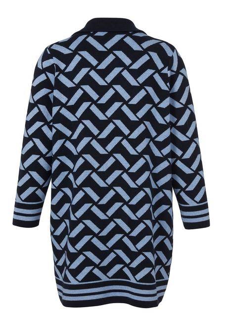 VIA APPIA DUE Offener Strickmantel im Jacquardmuster - indigo gemustert sheego Kostenlose Rückgabe