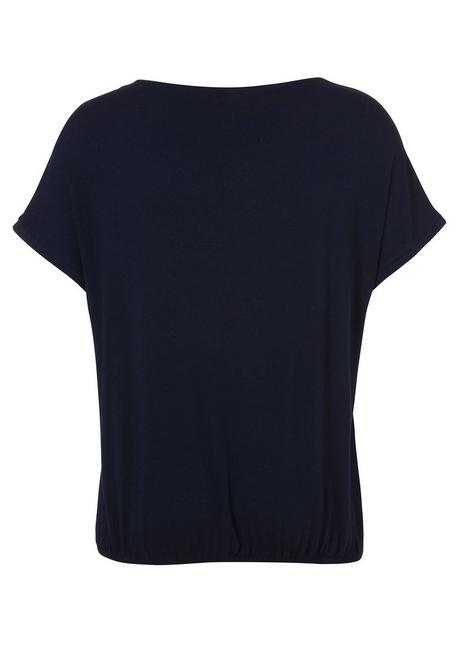 VIA APPIA DUE Blusenshirt mit Frontdruck und Gummizugsaum - indigo gemustert sheego Begrenzte Freigabe