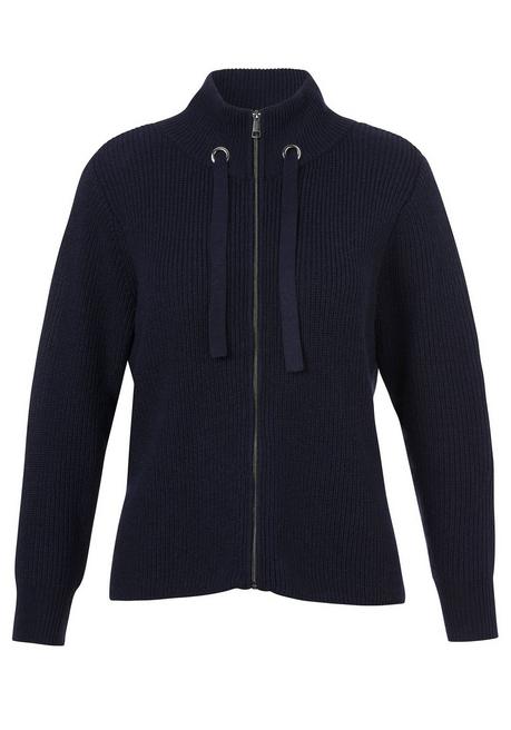 VIA APPIA DUE Strickjacke mit Bindeband am Stehkragen - indigo sheego Letzte 2 Tage