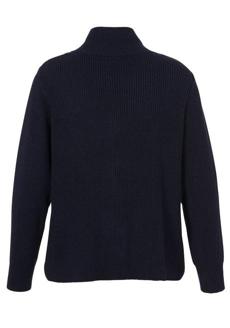 VIA APPIA DUE Strickjacke mit Bindeband am Stehkragen - indigo sheego Letzte 2 Tage
