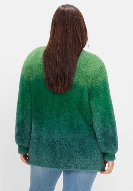 sheego by Joe Browns Strickjacke im Farbverlauf, aus Flausch-Garn - grün-blau sheego Letzter Tag