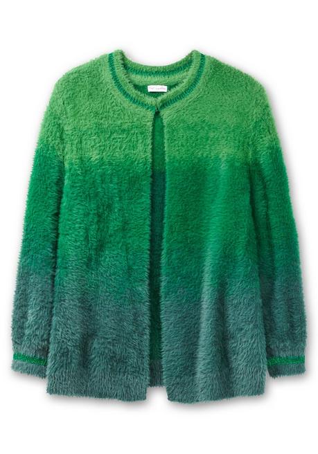 sheego by Joe Browns Strickjacke im Farbverlauf, aus Flausch-Garn - grün-blau sheego Letzter Tag