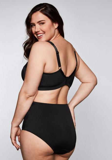 sheego Bügel-BH mit leicht transparenter Spitze - schwarz sheego 50% Rabatt mit kostenlosem Versand