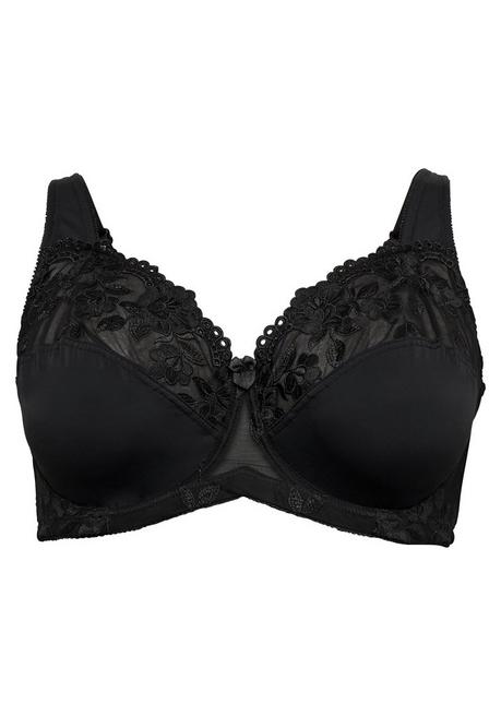 sheego Bügel-BH mit leicht transparenter Spitze - schwarz sheego 50% Rabatt mit kostenlosem Versand