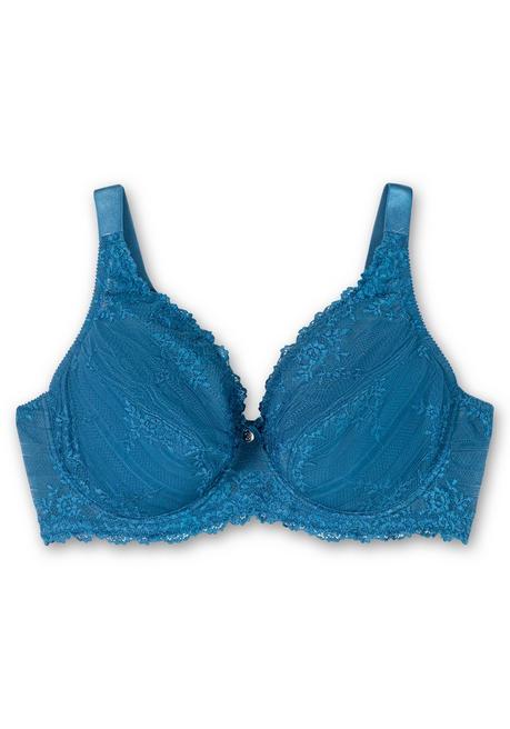 sheego Bügel-BH mit Spitze und breiten Trägern - blau sheego Begrenzt auf 3 Tage