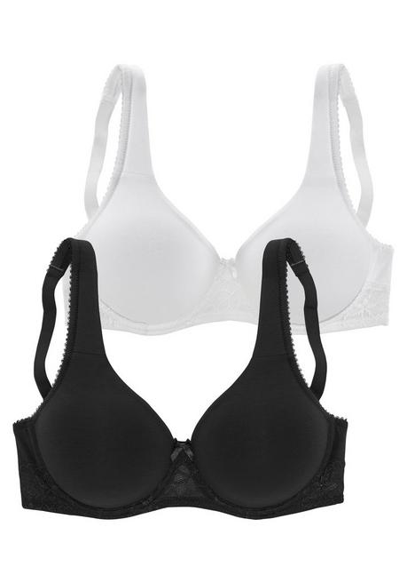NUANCE Doppelpack T-Shirt BHs - schwarz+weiß sheego zollfrei