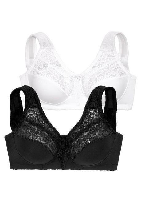 PETITE FLEUR Doppelpack Entlastungs-BHs mit Spitze - schwarz+weiß sheego Online