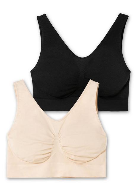 sheego Doppelpack Bustiers, nahtlose Verarbeitung - hautfarben+schwarz sheego Auslauf