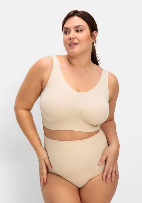 sheego Doppelpack Bustiers, nahtlose Verarbeitung - hautfarben+schwarz sheego Auslauf