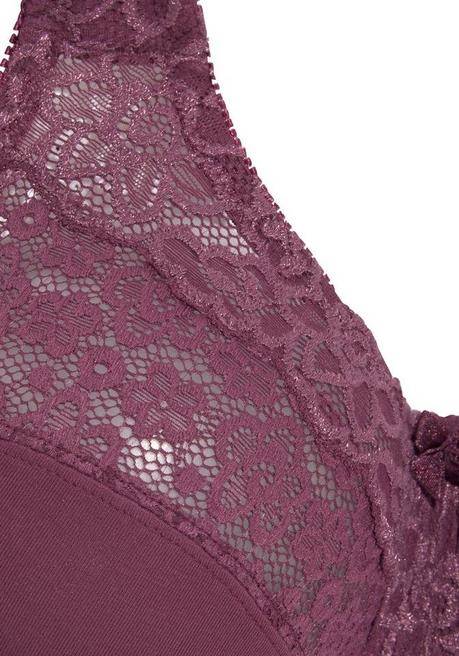 PETITE FLEUR Doppelpack Entlastungs-BHs mit Spitze - burgund+weiß sheego Rabatt