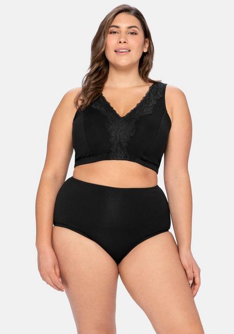 sheego BH ohne Bügel in Bustier-Form, mit Spitzenborte - schwarz sheego Günstig kaufen
