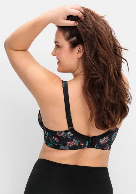 sheego Bügel-BH mit Paisleydruck und Spitze - schwarz bedruckt sheego Preisnachlass