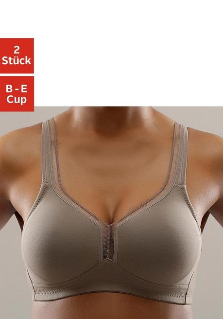 PETITE FLEUR T-Shirt-BH - taupe+weiß sheego Muttertagsangebot