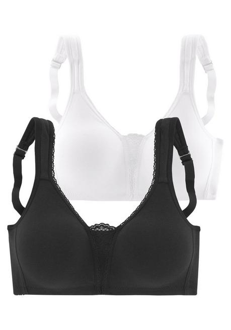 PETITE FLEUR Doppelpack BHs ohne Bügel - schwarz+weiß sheego Vatertagsangebot