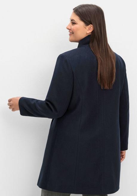 sheego Kurzmantel mit asymmetrischem Kragen - tiefblau sheego Große Rabatte
