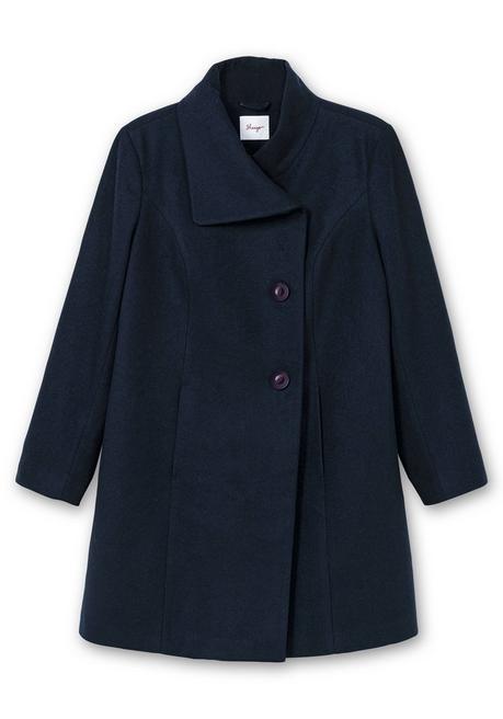sheego Kurzmantel mit asymmetrischem Kragen - tiefblau sheego Große Rabatte