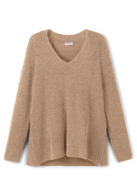 sheego Pullover mit Kaschmir, in leichter A-Linie - cappuccino meliert sheego Neuheiten