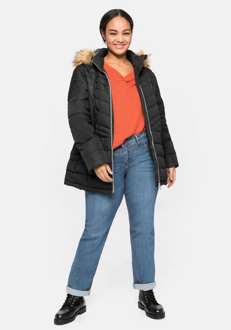 sheego Steppjacke mit abnehmbarer Kapuze - schwarz sheego Bestseller