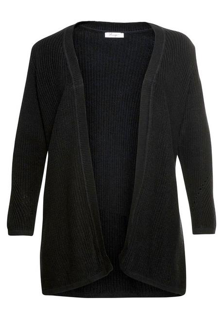 sheego Cardigan aus Grobstrick, in offener Form - schwarz sheego Räumungsverkauf